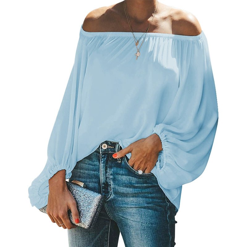 Off - the - Shoulder Fashion Tube Top off - Neck Pullover Long Sleeves Shirt - Kaiju Mafia