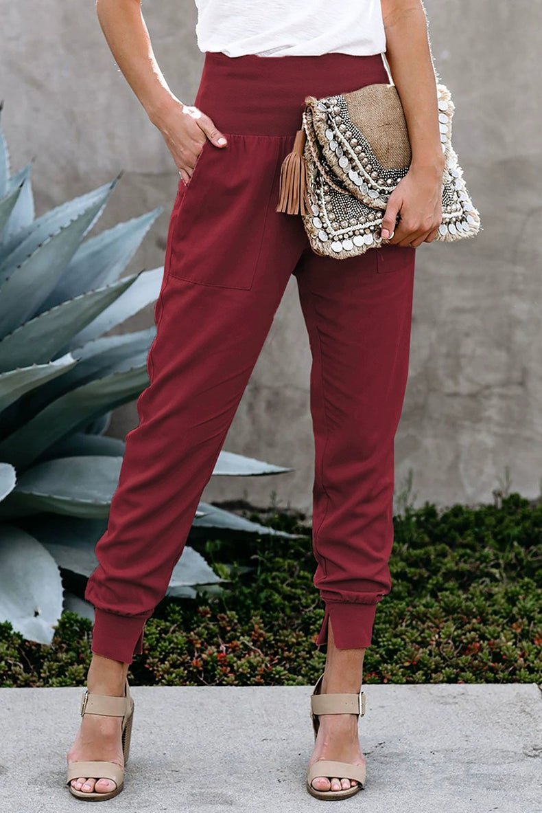 High Waist Nine Points European and American Fashion Minimalist Loose - Fit Tappered Trousers - Kaiju Mafia