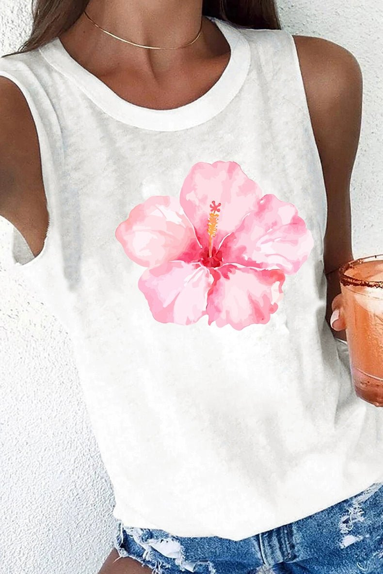 Summer New round Neck Loose Gradient Color Sleeveless T-shirt - Kaiju Mafia