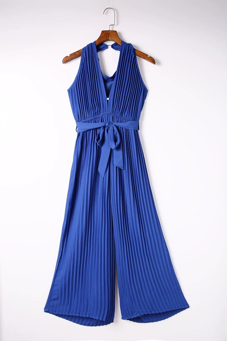 2024 Summer New Arrival Pure Color Halter Jumpsuit Women&