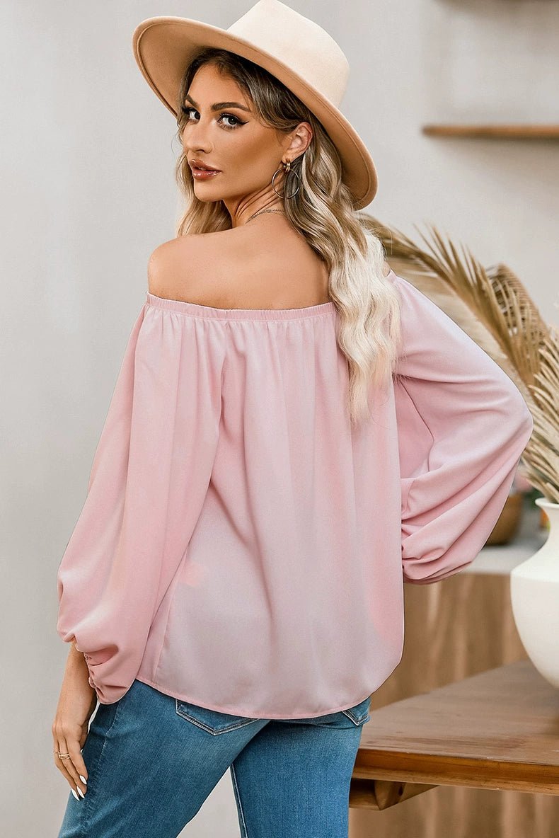 Off - the - Shoulder Fashion Tube Top off - Neck Pullover Long Sleeves Shirt - Kaiju Mafia