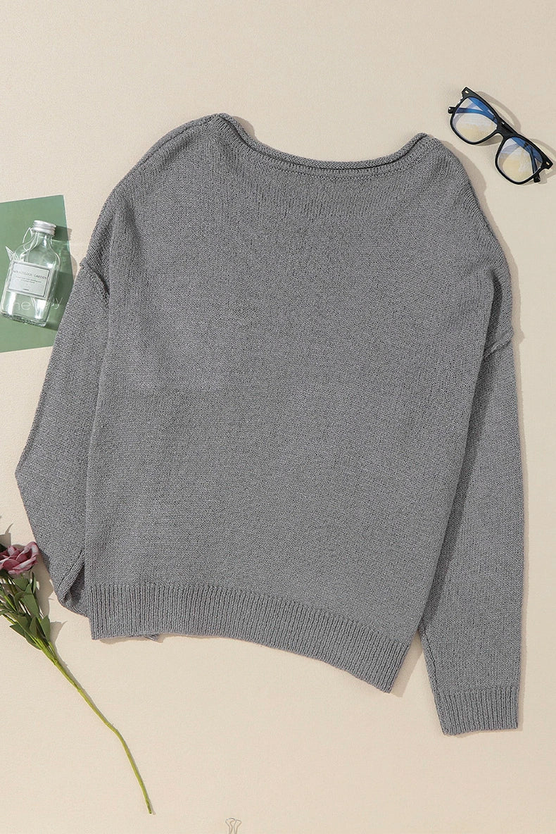 Fall 2024 New Arrival Pure Color Long Sleeves Sweater Female European and American Leisure Wind Thread Knitting Thermal Head Cover Tops Female - Kaiju Mafia