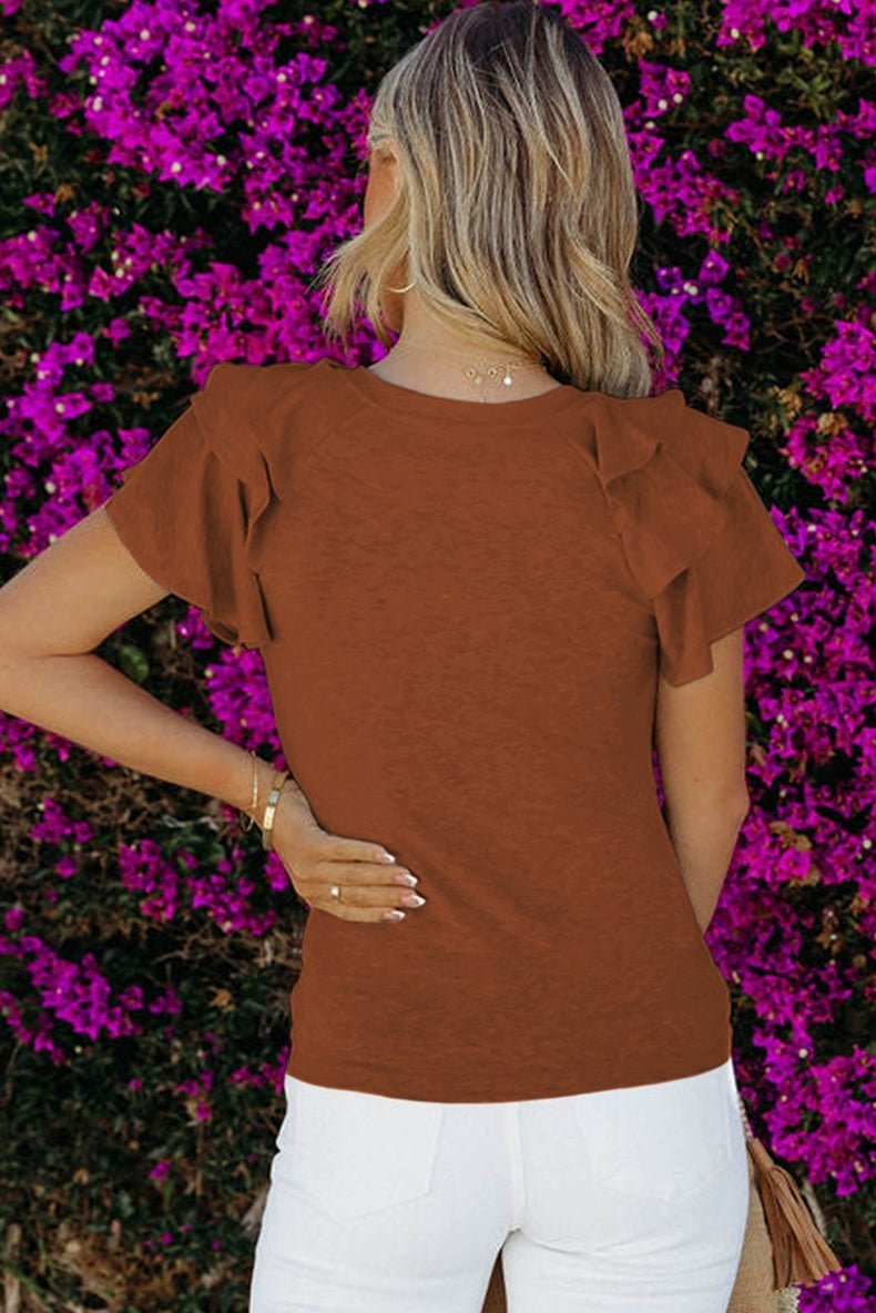 Pleated Summer Silm Thin Top T-shirt with Short Sleeves - Kaiju Mafia