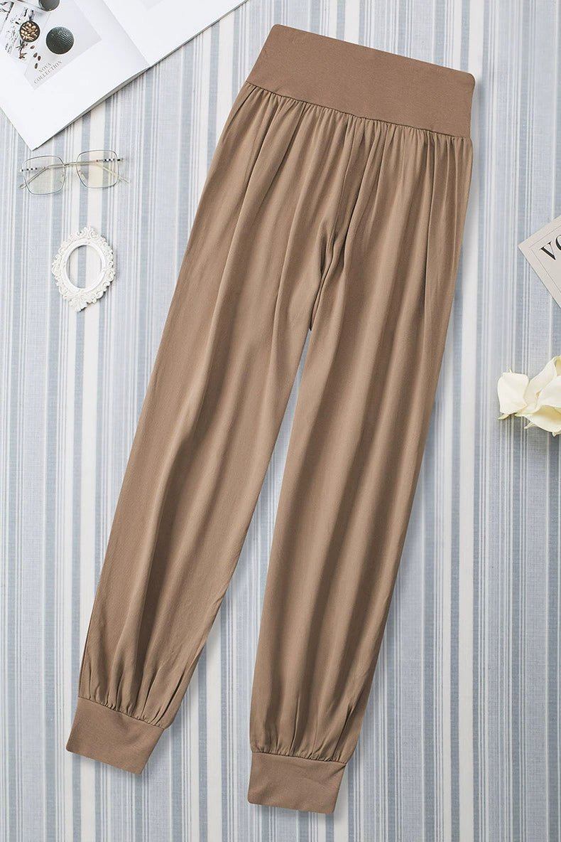 High Waist Nine Points European and American Fashion Minimalist Loose - Fit Tappered Trousers - Kaiju Mafia