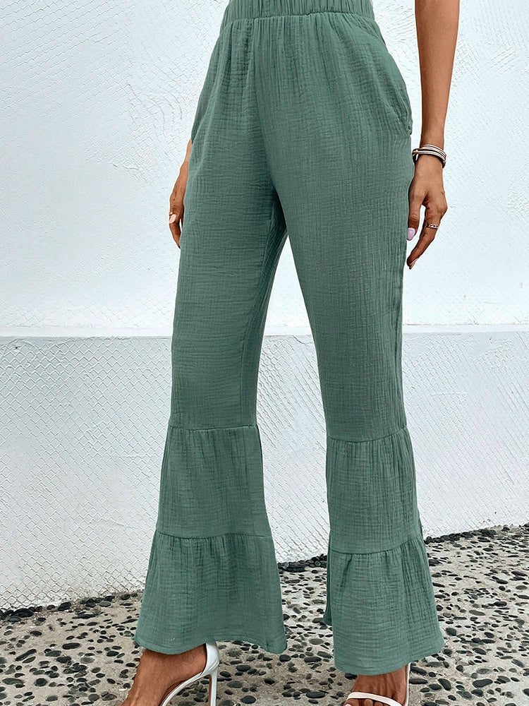 Black Fashion Fashion Ruffles Thin Women&