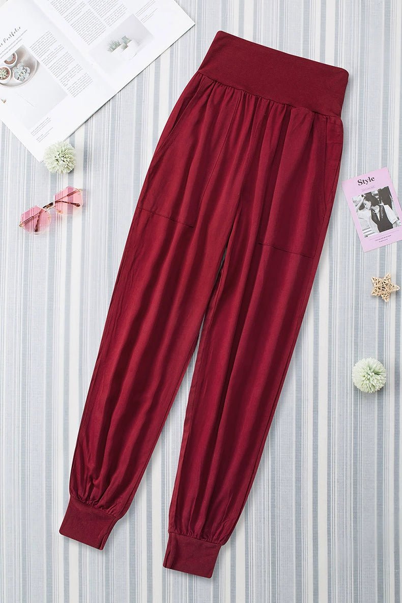 High Waist Nine Points European and American Fashion Minimalist Loose - Fit Tappered Trousers - Kaiju Mafia