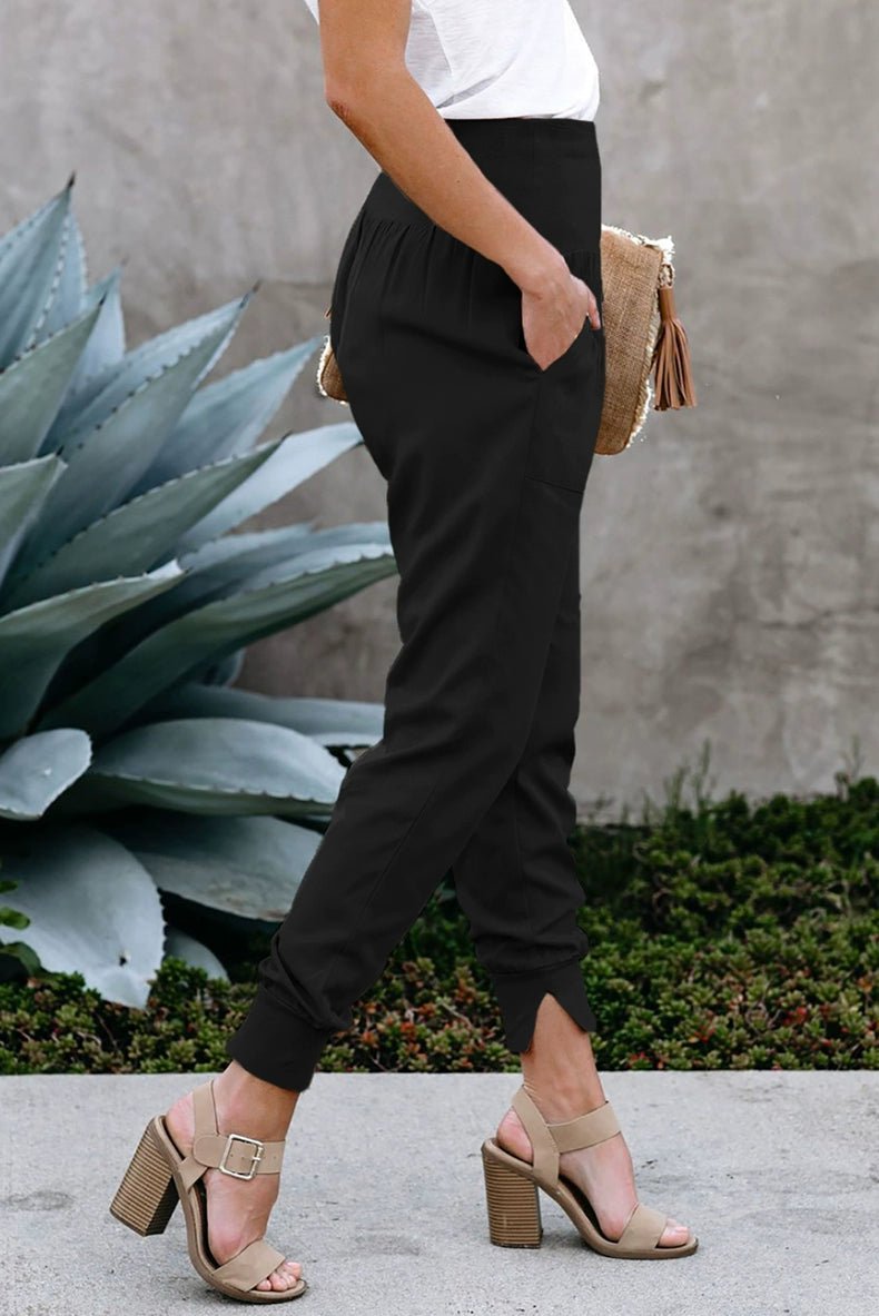 High Waist Nine Points European and American Fashion Minimalist Loose - Fit Tappered Trousers - Kaiju Mafia
