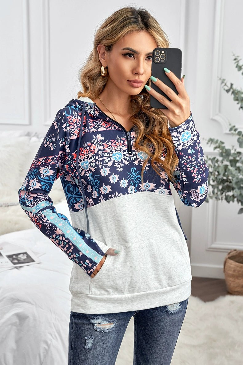 Special Offer Fashion Pullover Hooded Long Sleeve Sweater Women 2024 Autumn Plaid Printed Stitching Warm Tops Women - Kaiju Mafia