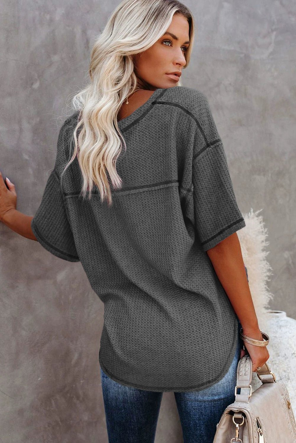 Dilamon New Arrival Pure Color Casual Half Sleeve Shirt Women&