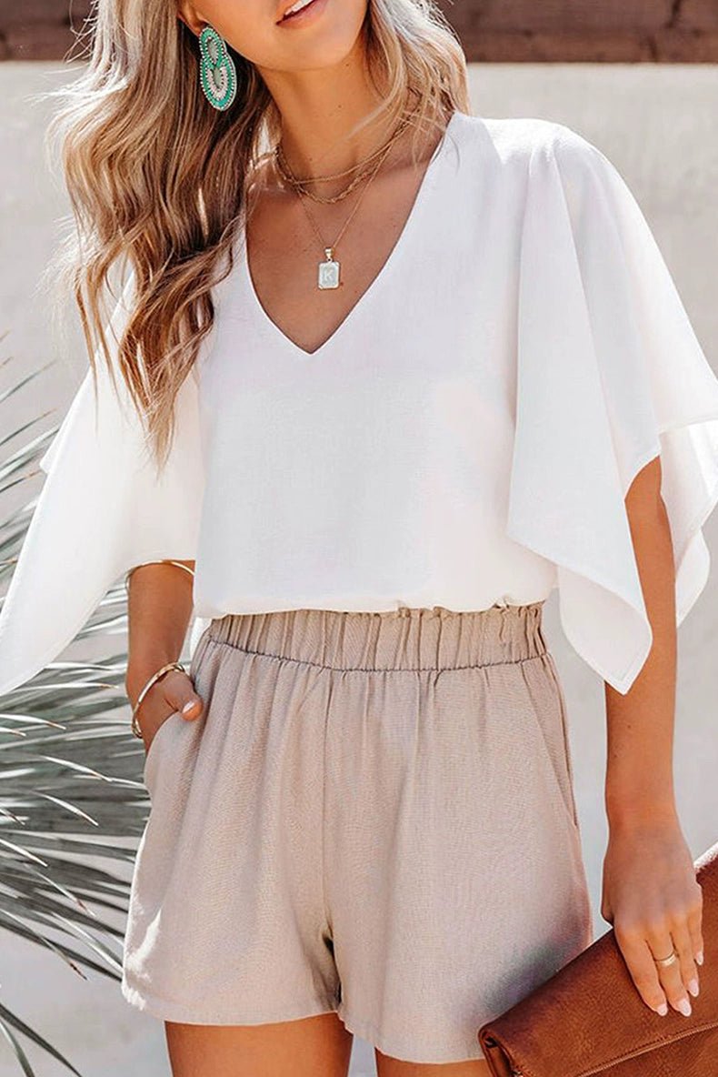 Fashion Minimalist White Loose Pullover Top Short Sleeve - Kaiju Mafia