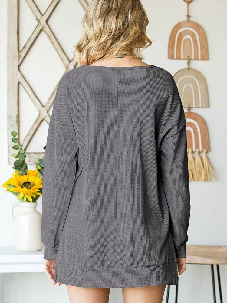 Fall and Winter Long Sleeves Thin Patchwork Loose T-shirt Pullover - Kaiju Mafia