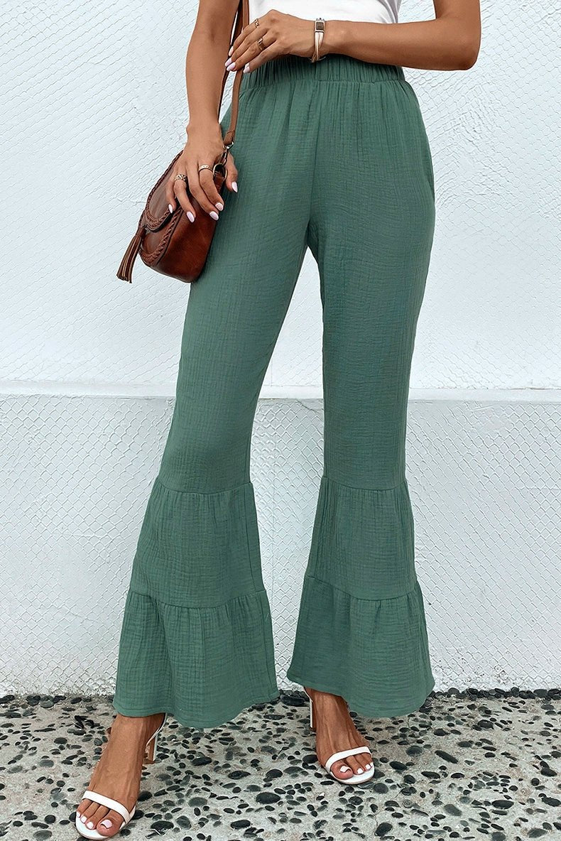 Black Fashion Fashion Ruffles Thin Women&