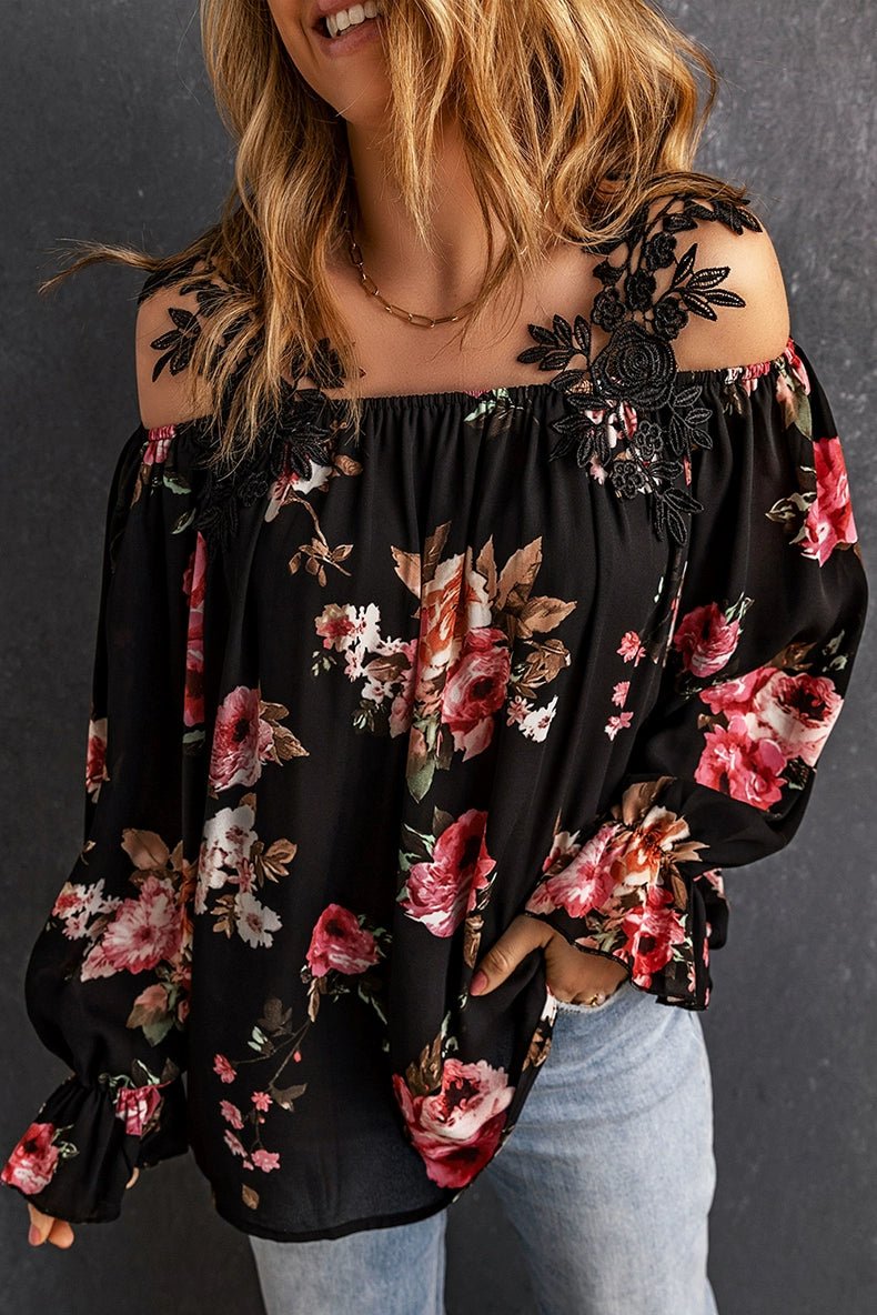 Autumn and Winter Printing Long Sleeves Fashion Pullover Tops Chiffon Shirt - Kaiju Mafia