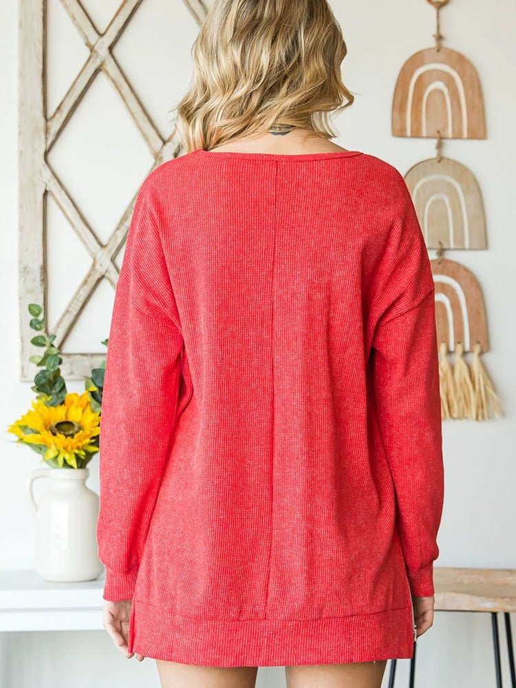 Fall and Winter Long Sleeves Thin Patchwork Loose T-shirt Pullover - Kaiju Mafia