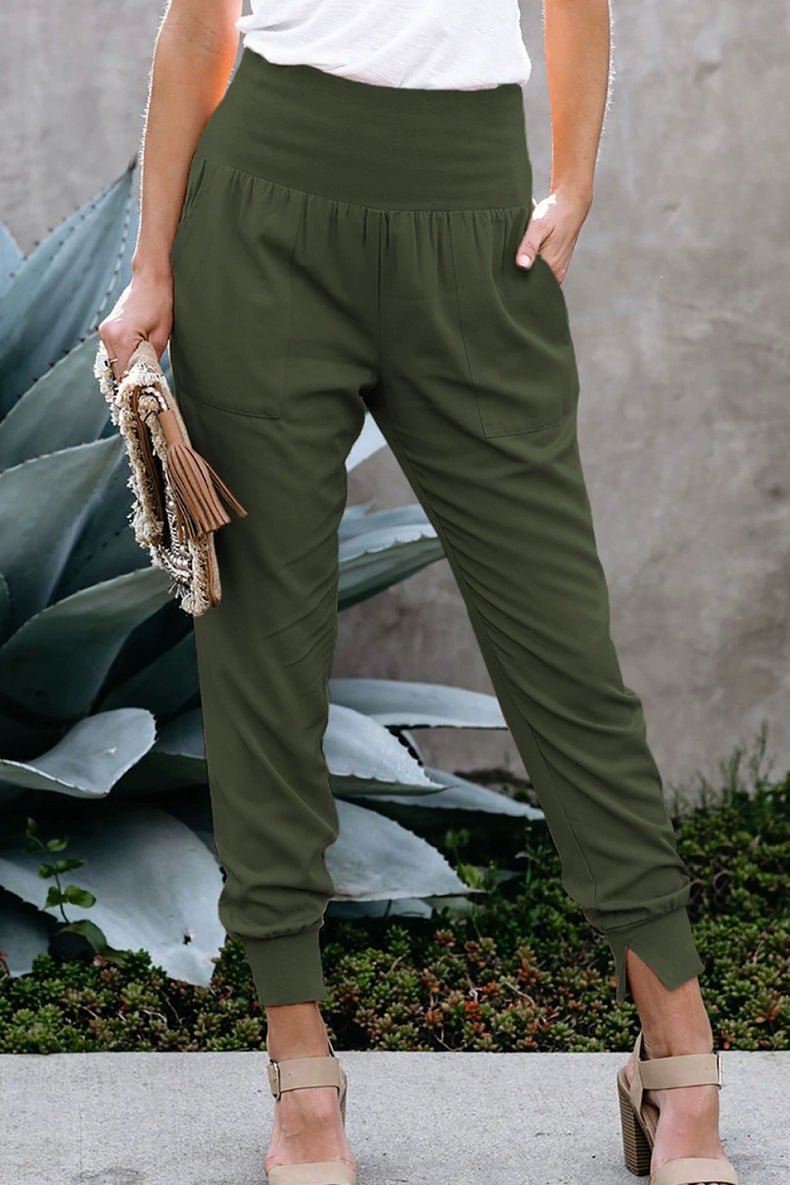 High Waist Nine Points European and American Fashion Minimalist Loose - Fit Tappered Trousers - Kaiju Mafia