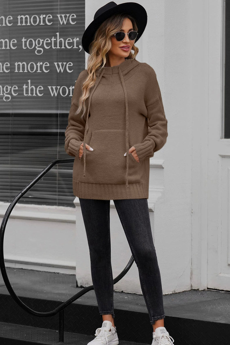 2024 Fashion Pure Color Kangaroo Pocket Turtleneck Knitting Sweater Female Winter New Arrival Thickened Heattech Thickening Sweater Female - Kaiju Mafia