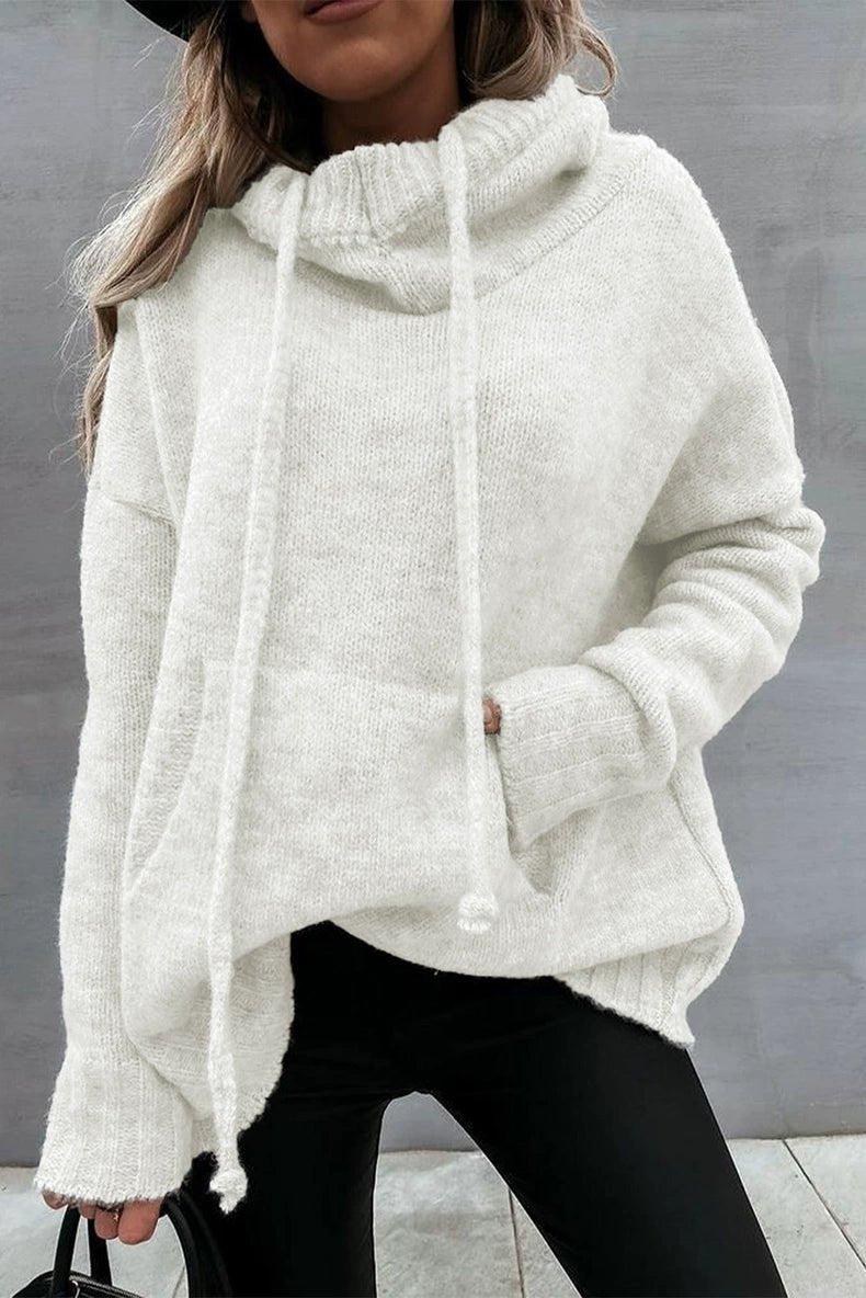 2024 Fashion Pure Color Kangaroo Pocket Turtleneck Knitting Sweater Female Winter New Arrival Thickened Heattech Thickening Sweater Female - Kaiju Mafia