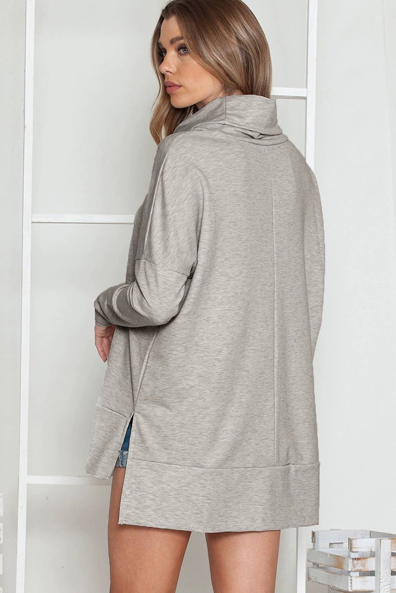 Pure Color Long Sleeves Casual Wind Loose Bottoming Top Pullover - Kaiju Mafia