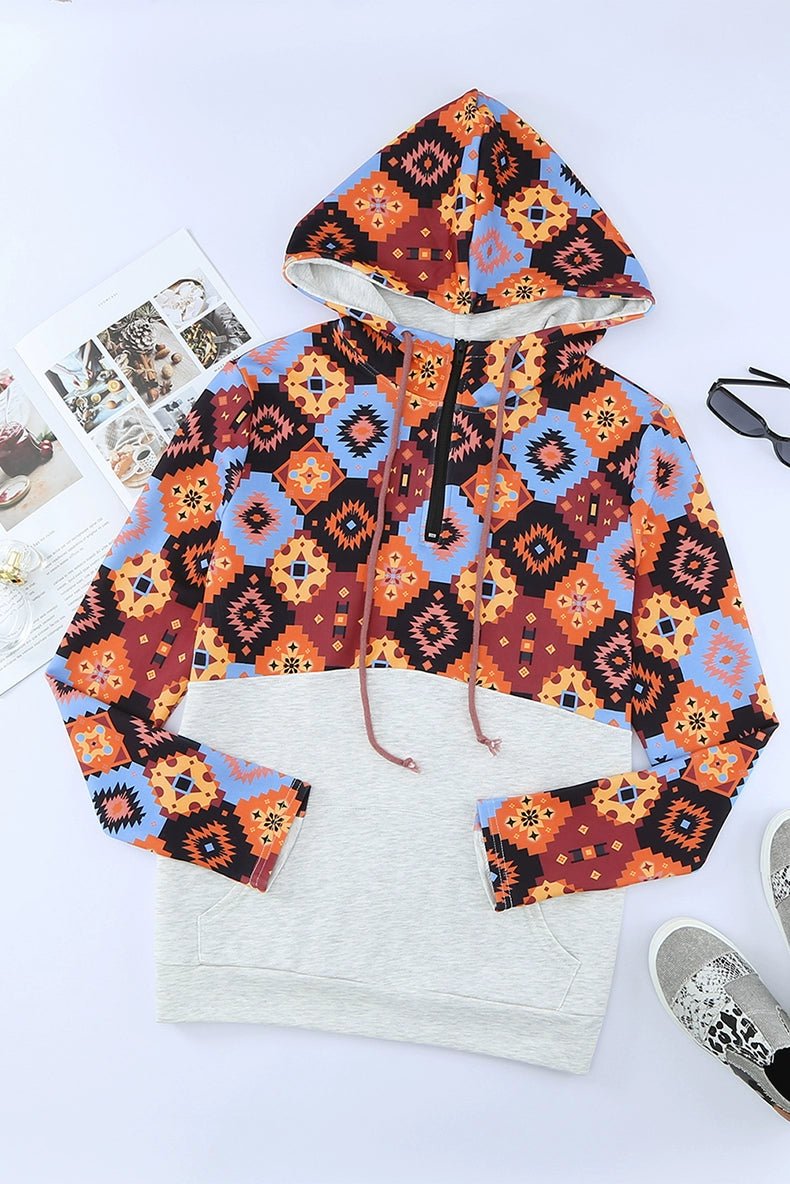 Special Offer Fashion Pullover Hooded Long Sleeve Sweater Women 2024 Autumn Plaid Printed Stitching Warm Tops Women - Kaiju Mafia