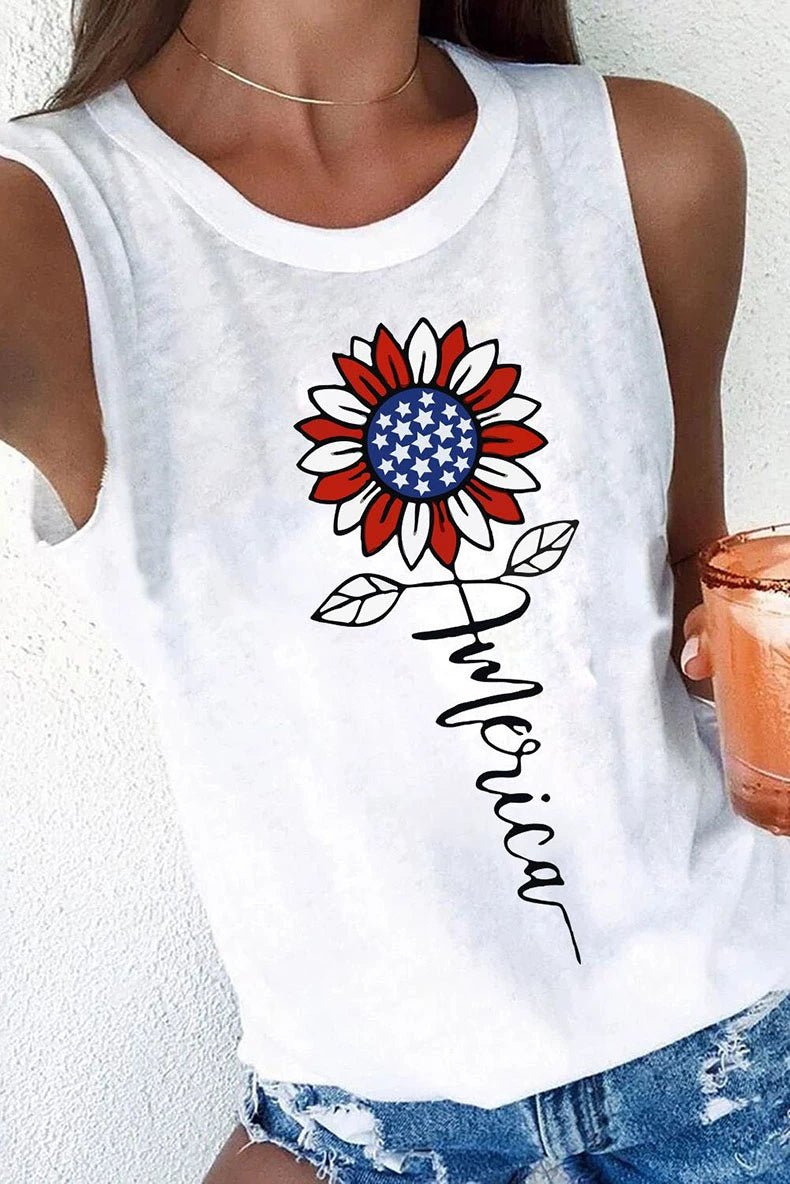 Summer New round Neck Loose Gradient Color Sleeveless T-shirt - Kaiju Mafia