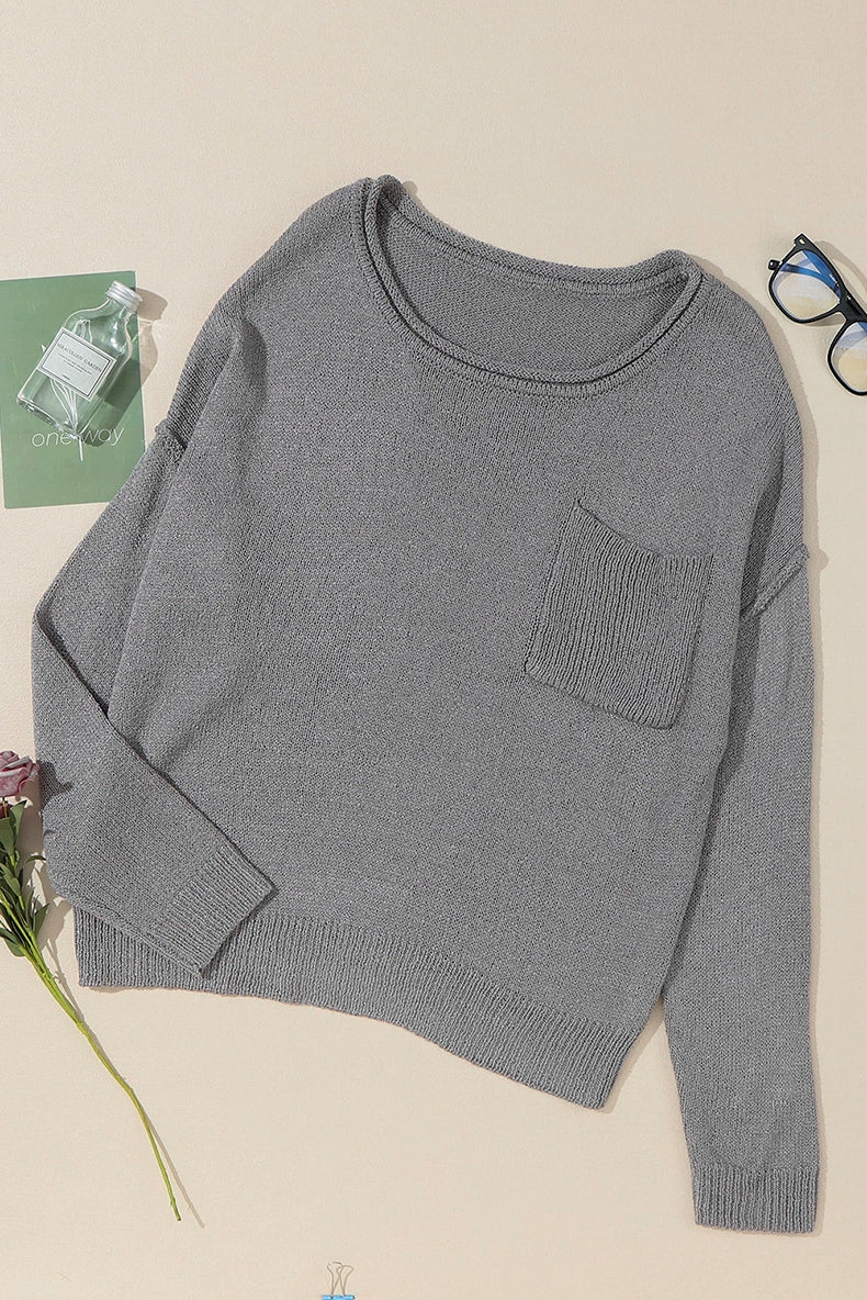 Fall 2024 New Arrival Pure Color Long Sleeves Sweater Female European and American Leisure Wind Thread Knitting Thermal Head Cover Tops Female - Kaiju Mafia