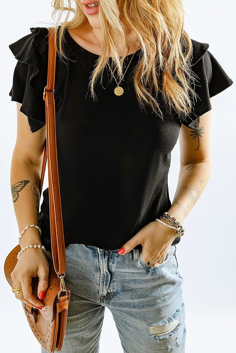 Pleated Summer Silm Thin Top T-shirt with Short Sleeves - Kaiju Mafia