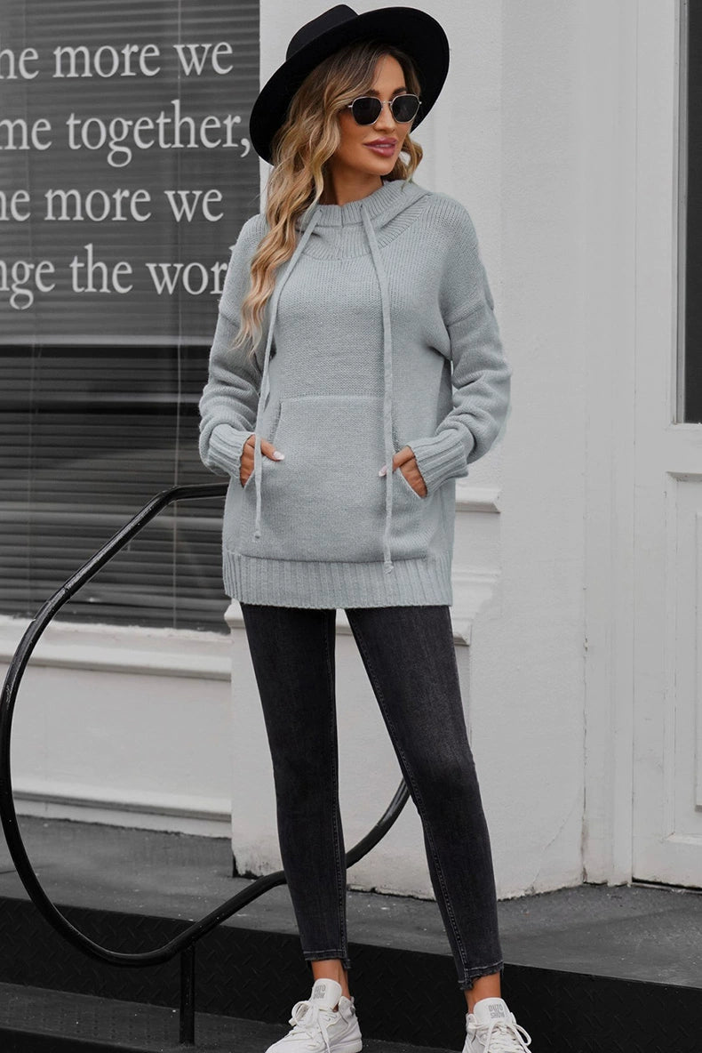 2024 Fashion Pure Color Kangaroo Pocket Turtleneck Knitting Sweater Female Winter New Arrival Thickened Heattech Thickening Sweater Female - Kaiju Mafia