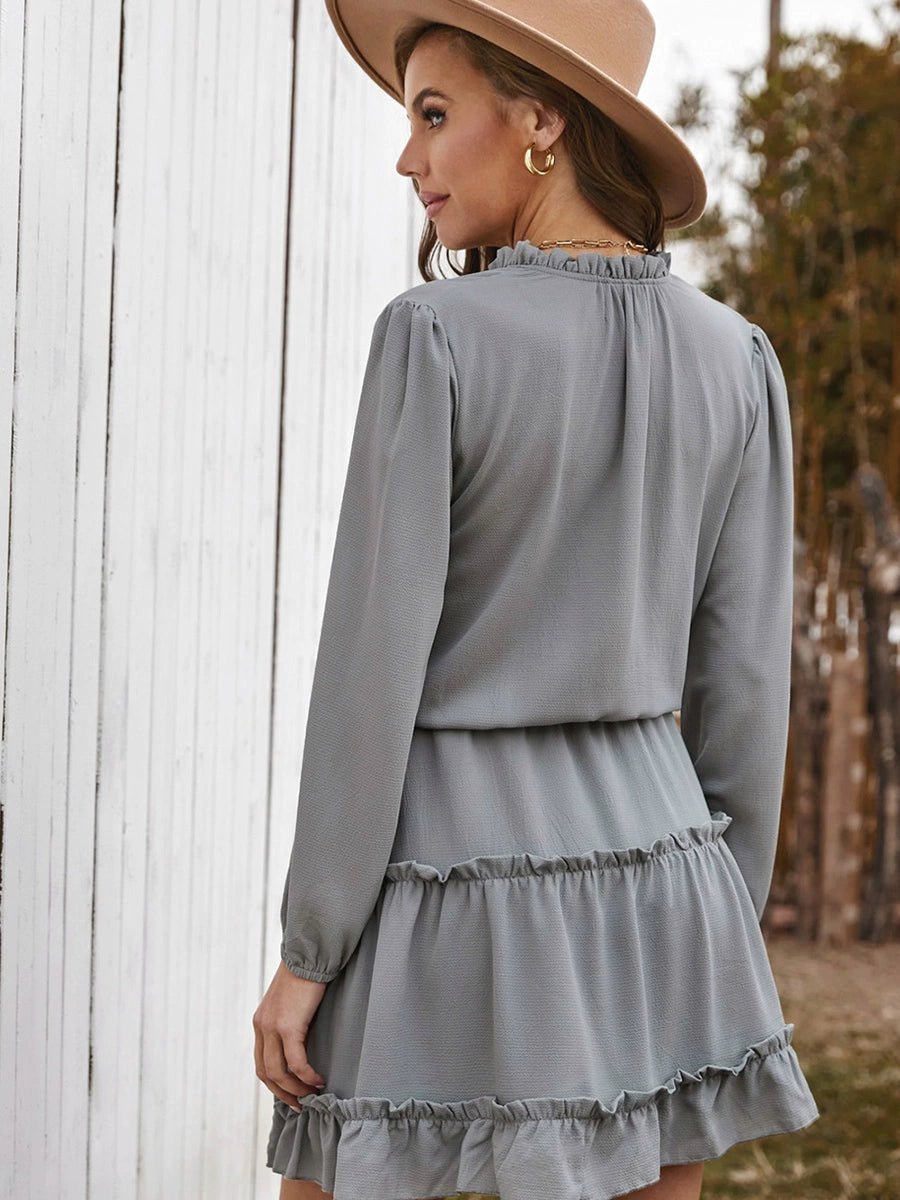 2024 Autumn Solid Color Thin Jumpsuit Skirt Fashion Slim Looking Temperament Commute Pullover Loose Knee - Length Dress Women - Kaiju Mafia