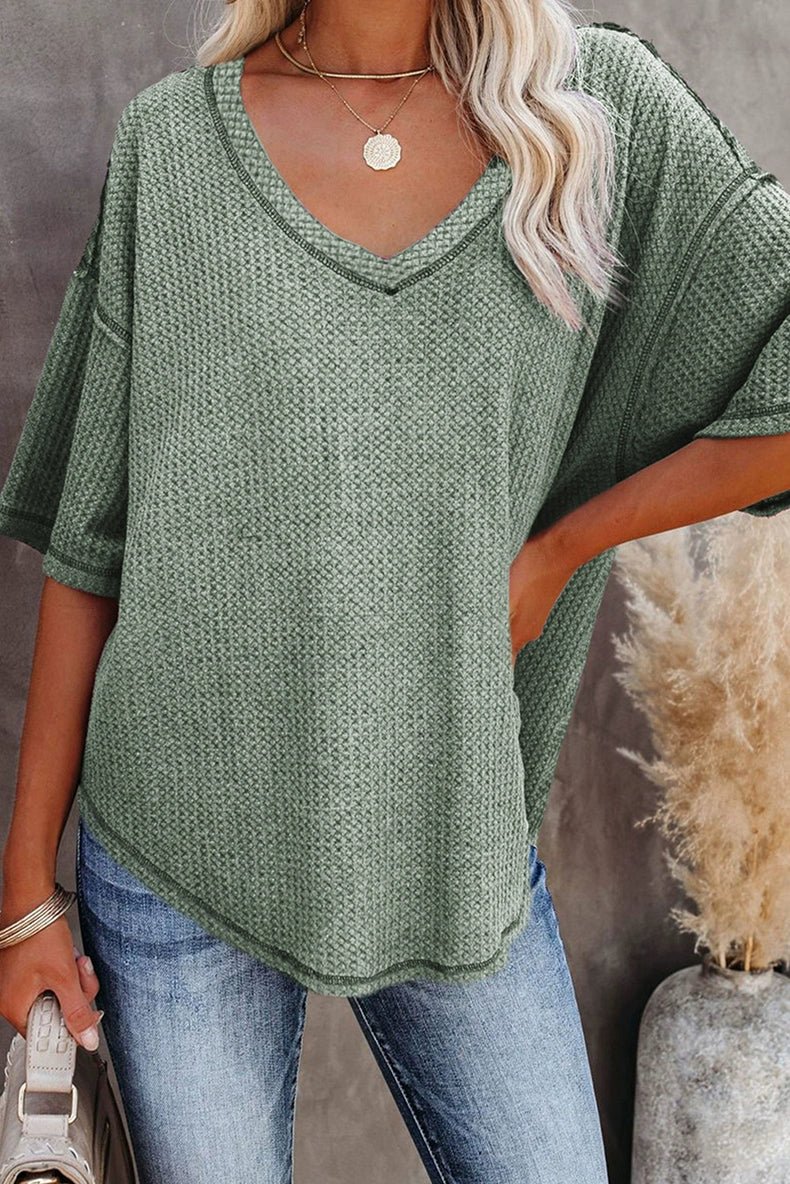 Dilamon New Arrival Pure Color Casual Half Sleeve Shirt Women&