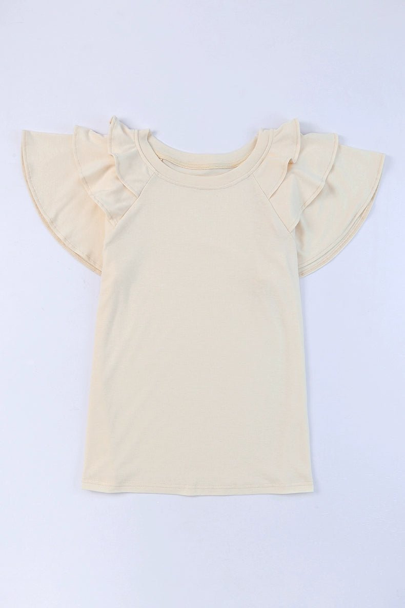 Pleated Summer Silm Thin Top T-shirt with Short Sleeves - Kaiju Mafia