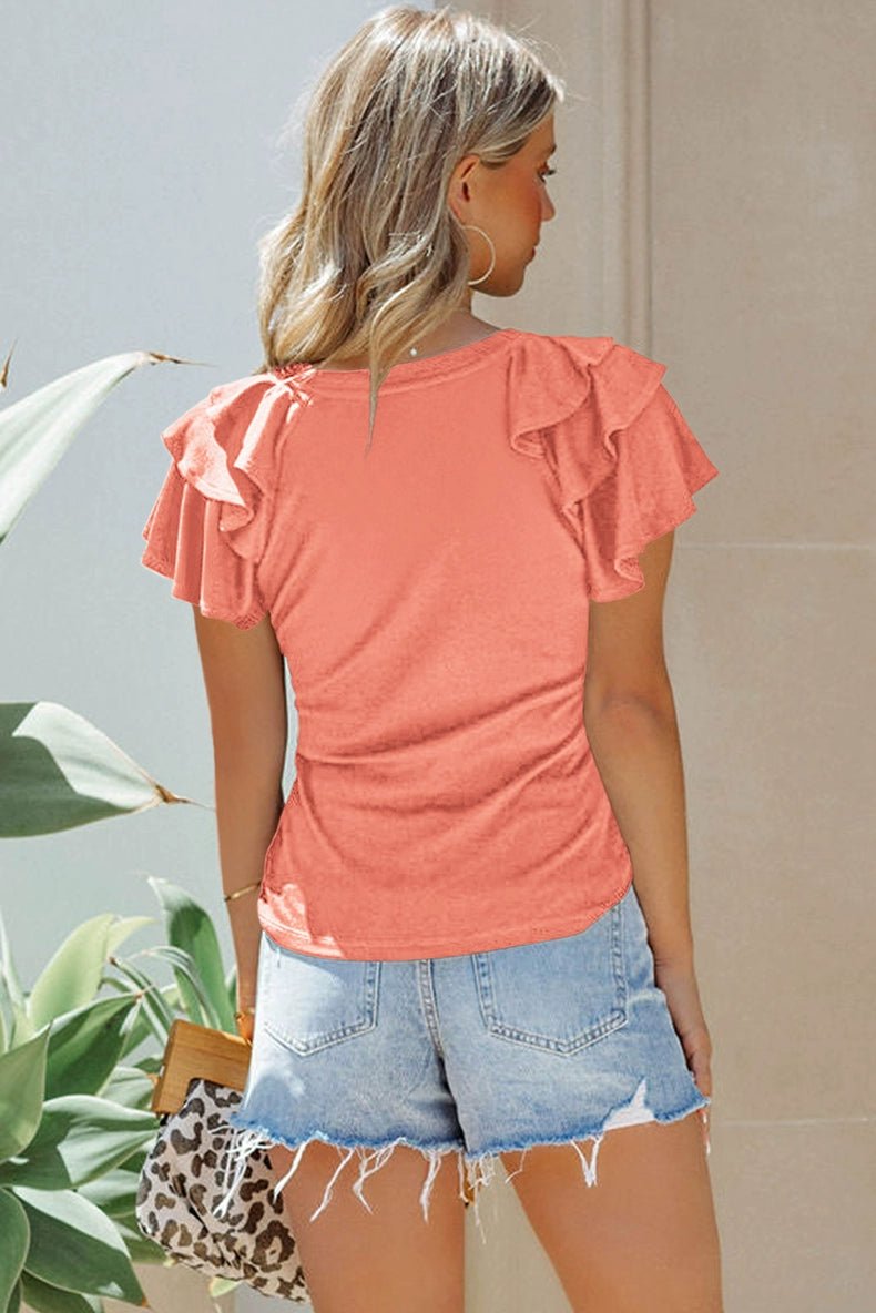 Pleated Summer Silm Thin Top T-shirt with Short Sleeves - Kaiju Mafia