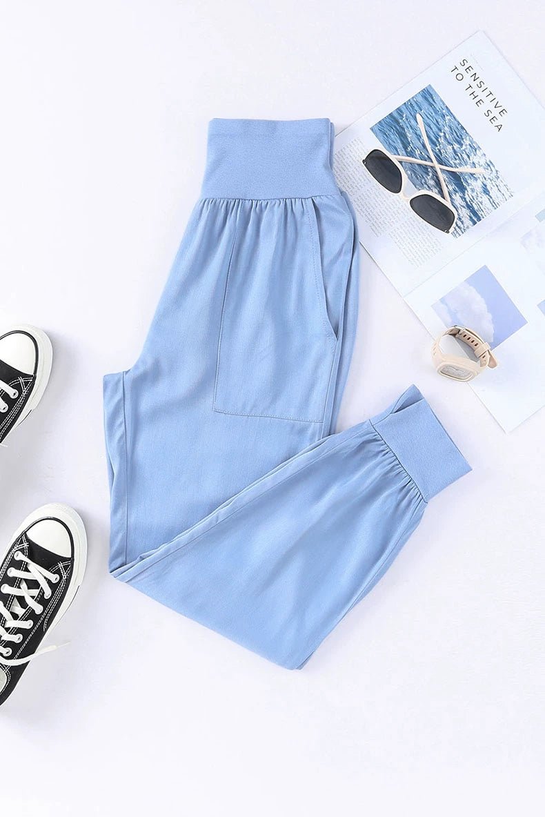 High Waist Nine Points European and American Fashion Minimalist Loose - Fit Tappered Trousers - Kaiju Mafia