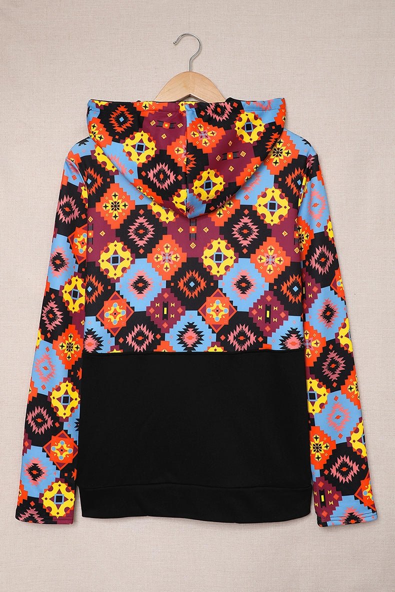 Special Offer Fashion Pullover Hooded Long Sleeve Sweater Women 2024 Autumn Plaid Printed Stitching Warm Tops Women - Kaiju Mafia