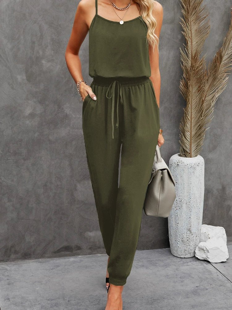 Elastic Waist Fashion Fashion Black Silm Ankle Strap - Kaiju Mafia