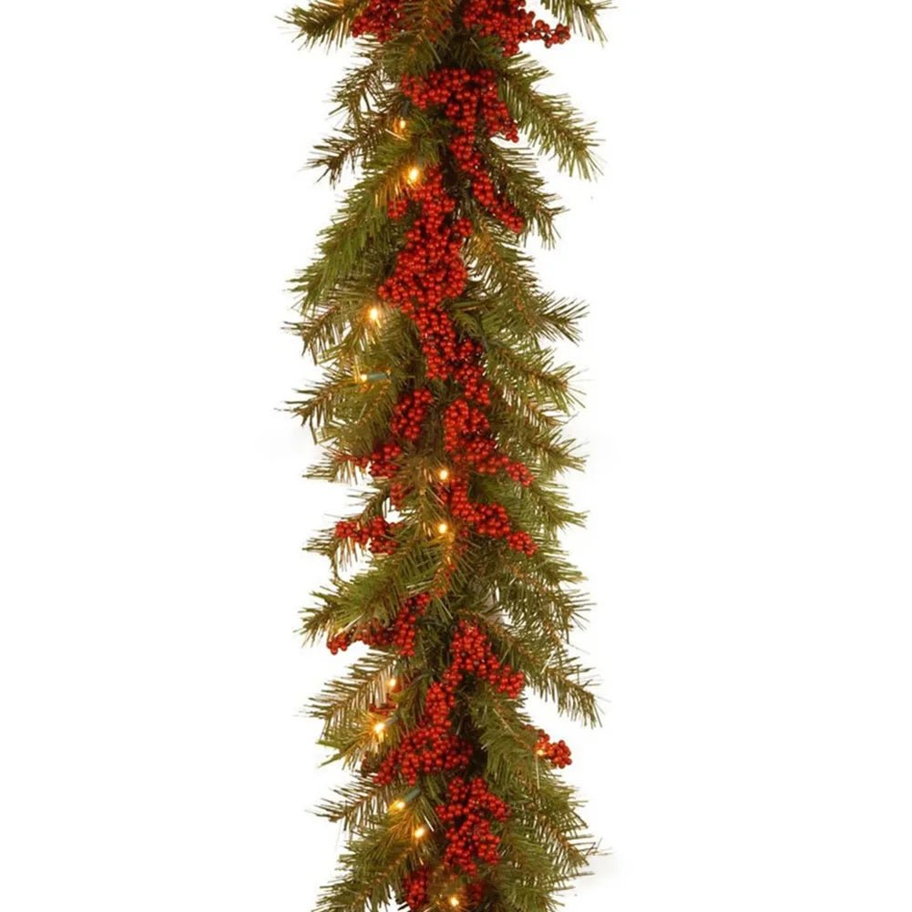 Christmas Pine Vine Garland with Red Berries - Kaiju Mafia