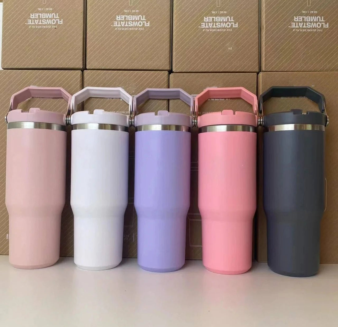 For Stanley Cup 30oz Iceflow Tumbler with Handle Stainless Steel Vacuum Insulated Car Mug Thermal Iced Travel Cup - Kaiju Mafia