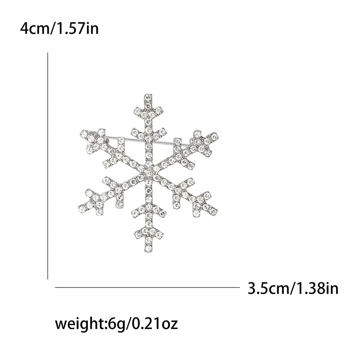 Rhinestone Snowflake Brooch Pins - Kaiju Mafia