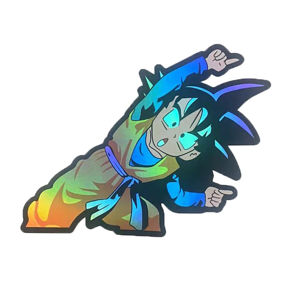 Cartoon Dragon Ball Holographic Anime Laser Stickers Motorcycle Anime Lenticular Car Window Sticker For Laptop Hot - Kaiju Mafia