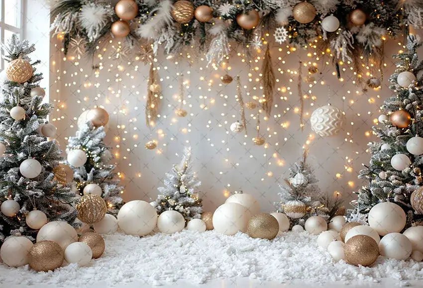 White Christmas Balloon Backdrop - Kaiju Mafia