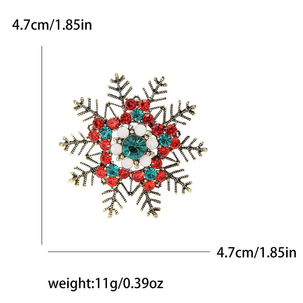 Rhinestone Snowflake Brooch Pins - Kaiju Mafia