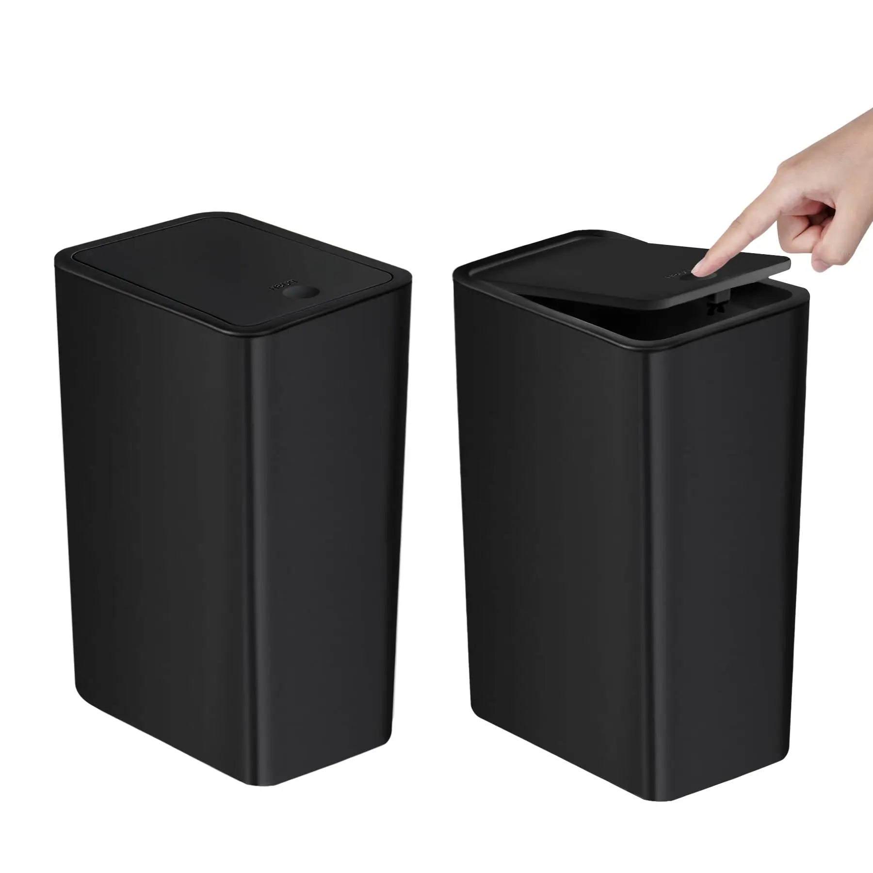 Bathroom Trash Can - 10L Small Garbage Can with Press Top Lid for Toilet,Bedroom,Living Room – Plastic Wastebasket with Pop - up Lid - Kaiju Mafia