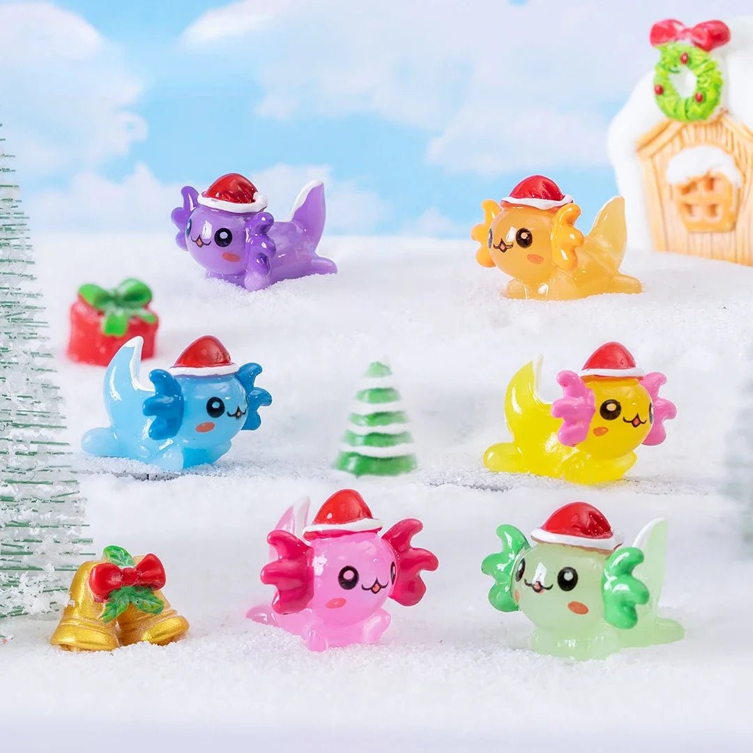 Christmas Axolotl Miniatures - Kaiju Mafia