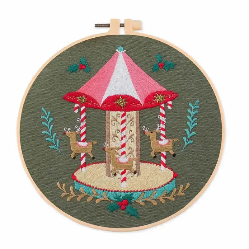 Christmas Embroidery Wreath Kit - Kaiju Mafia