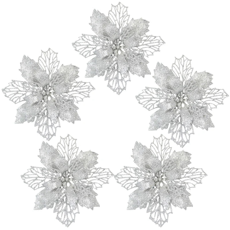 Glitter Poinsettia Christmas Flowers - Kaiju Mafia