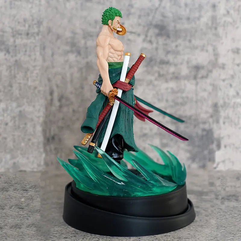 23cm One Piece Roronoa Zoro Figure Zoro Model Pvc Action Figures 2 Heads GK Model Collectible Green Decoration Children Gifts - Kaiju Mafia