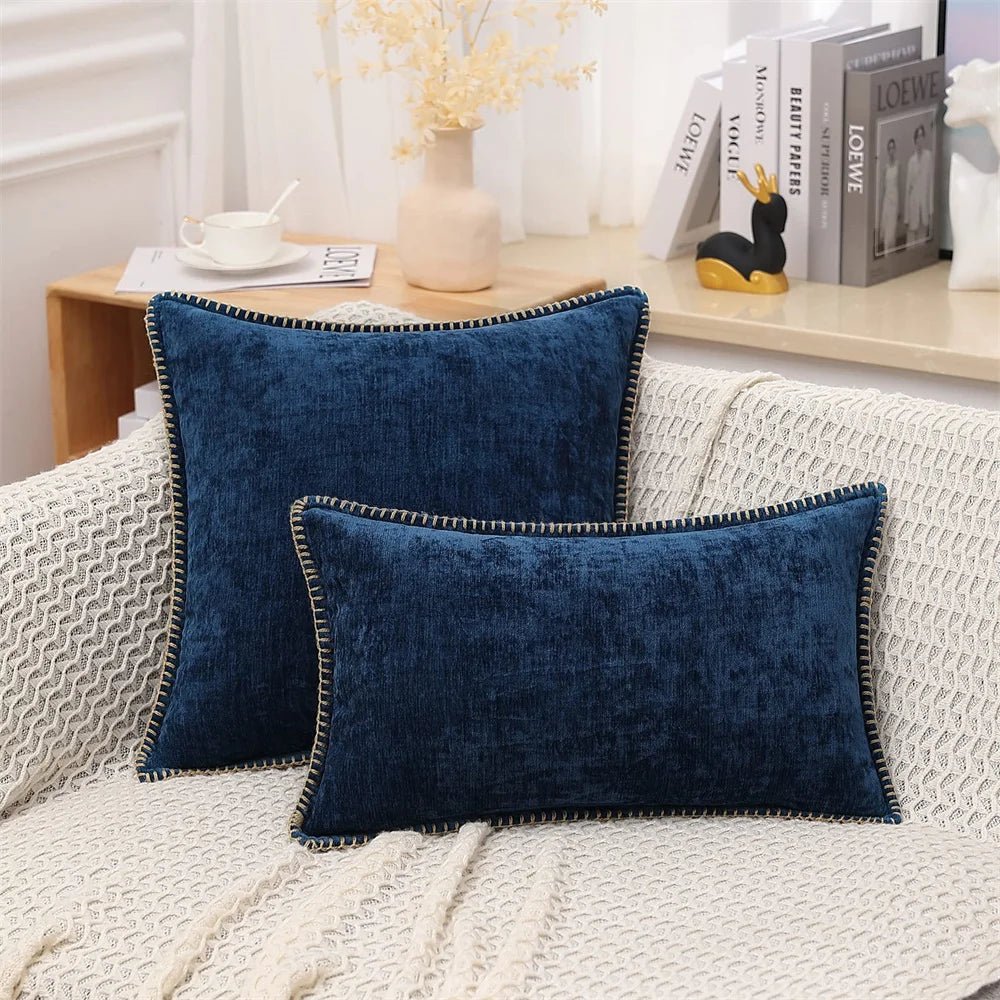 Olanly Chenille Cushion Cover 45x45 Pillow Cover 40x40cm Sofa Decorative Throw Pillow Case Soft Luxury For Living Room Decor - Kaiju Mafia