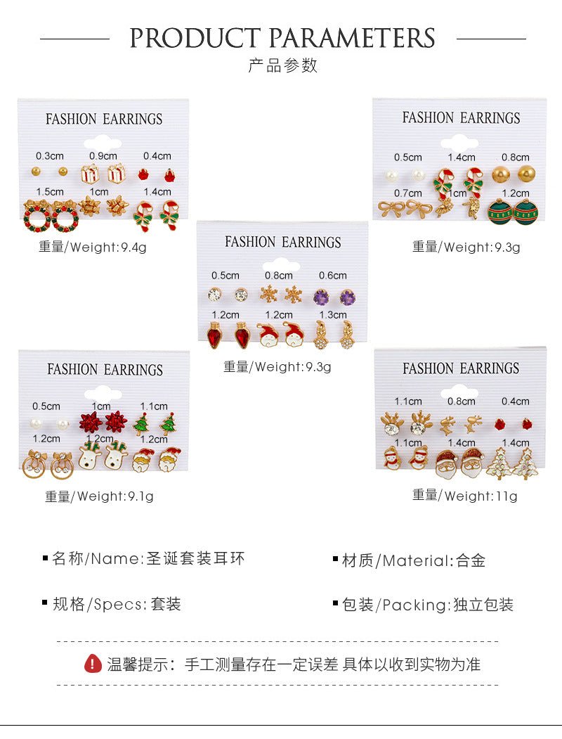 Christmas Earrings Set Women - Kaiju Mafia