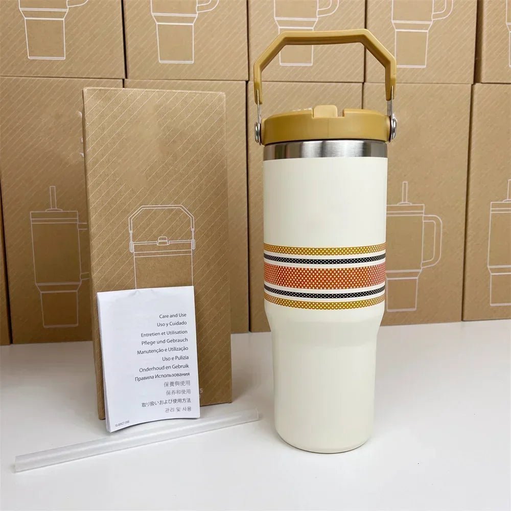 For Stanley Cup 30oz Iceflow Tumbler with Handle Stainless Steel Vacuum Insulated Car Mug Thermal Iced Travel Cup - Kaiju Mafia