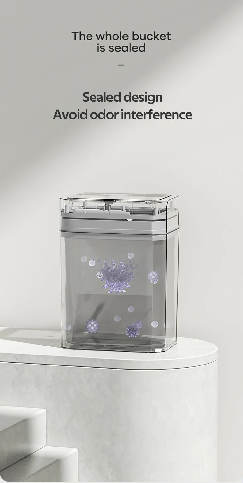 12L+16L Smart Sensor Trash Can Bathroom Anti odor Automatic Trash Bin For Toilet White Electric Wastebasket - Kaiju Mafia