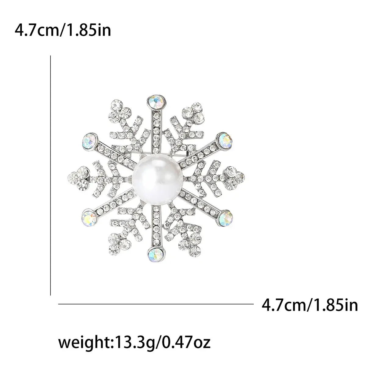 Rhinestone Snowflake Brooch Pins - Kaiju Mafia